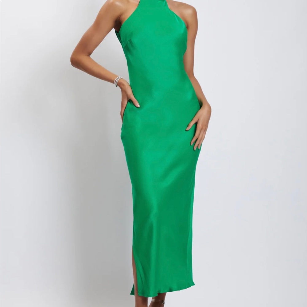 Claire satin Drape Back Maxi Dress
